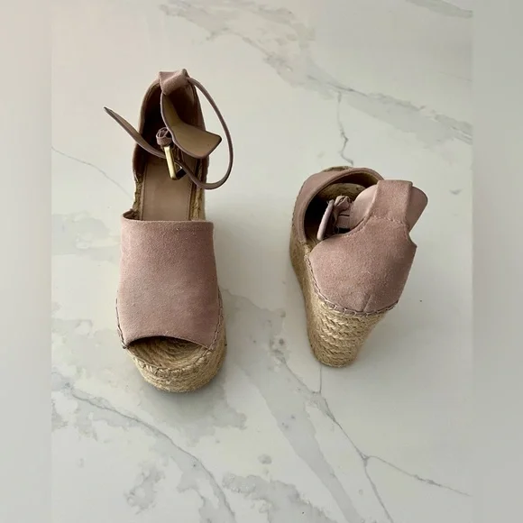Marc Fisher Pink Espadrille Wedge Sandals - Picture 7 of 11
